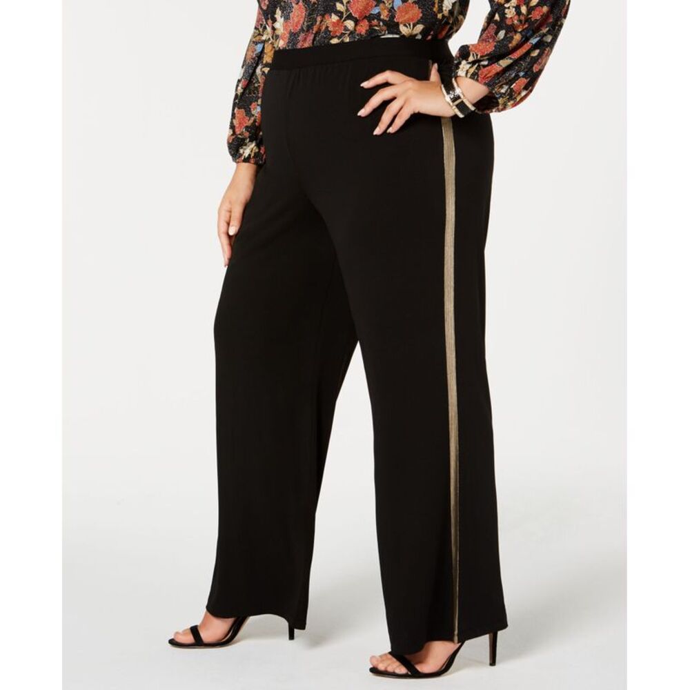 NY Collection Plus Size Metallic Stripe Pants
